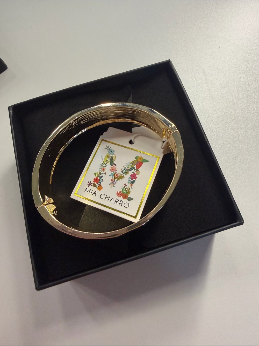 Mia Charro Gold Hinged Bangle Bracelet